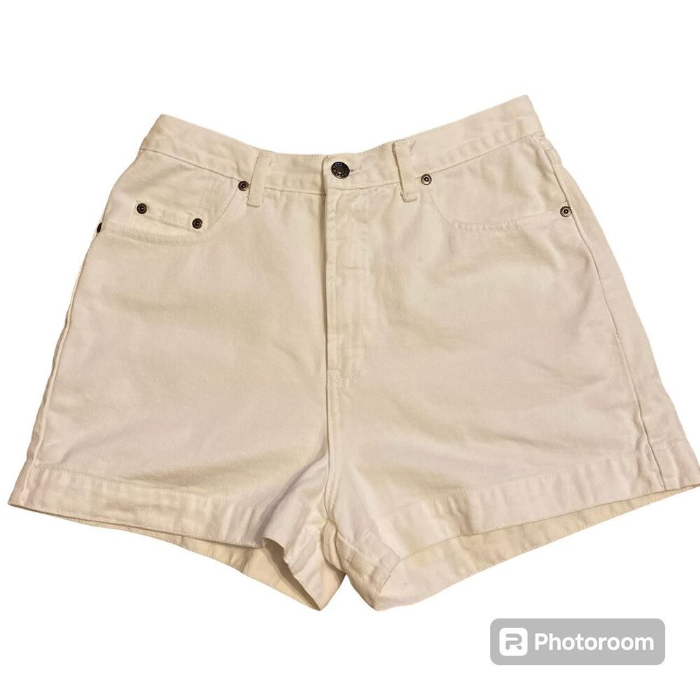 Vintage white denim high-waisted shorts